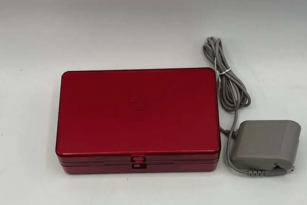 Nintendo DS Lite Polar White Handheld Console with Charger, Case, and 6 Games